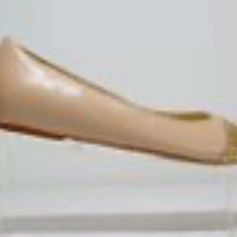 Kate Spade Nude New Gold Glitter Cap Toe Ballet Flats 🏷️ NWT